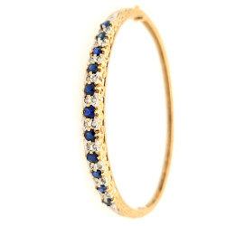 Pre Owned 9ct Diamond and Sapphire Set Bangle ZV83